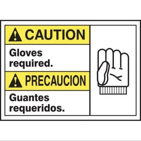 Accuform BILINGUAL ANSI SIGN  GLOVES 10 X 14 MTAS610VS MTAS610VS
